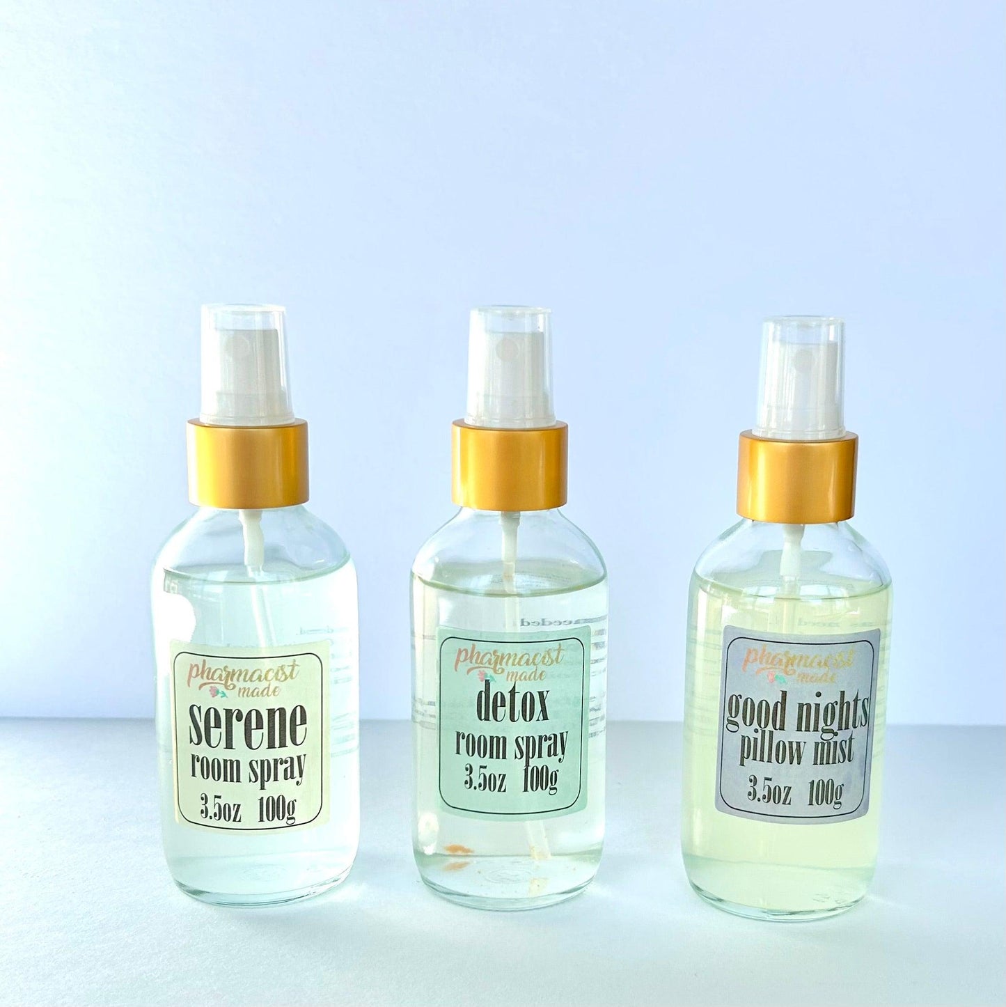 Long Lasting Room Spray and Pillow Mist in Serene, Detox, and Good Nights - Pharmacist Made
