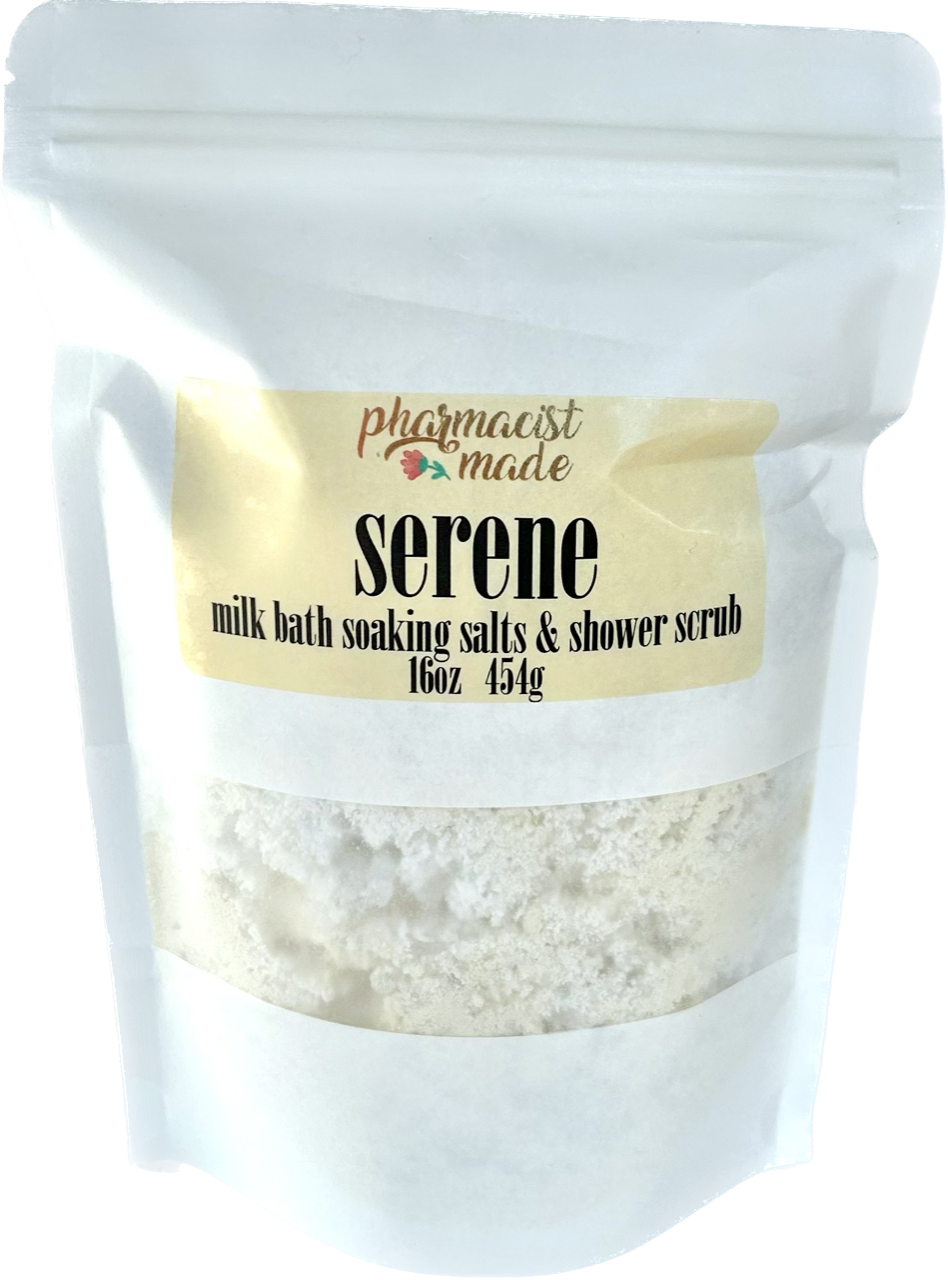 Milk Bath Soaking Salts and Shower Scrub by Pharmacist Made